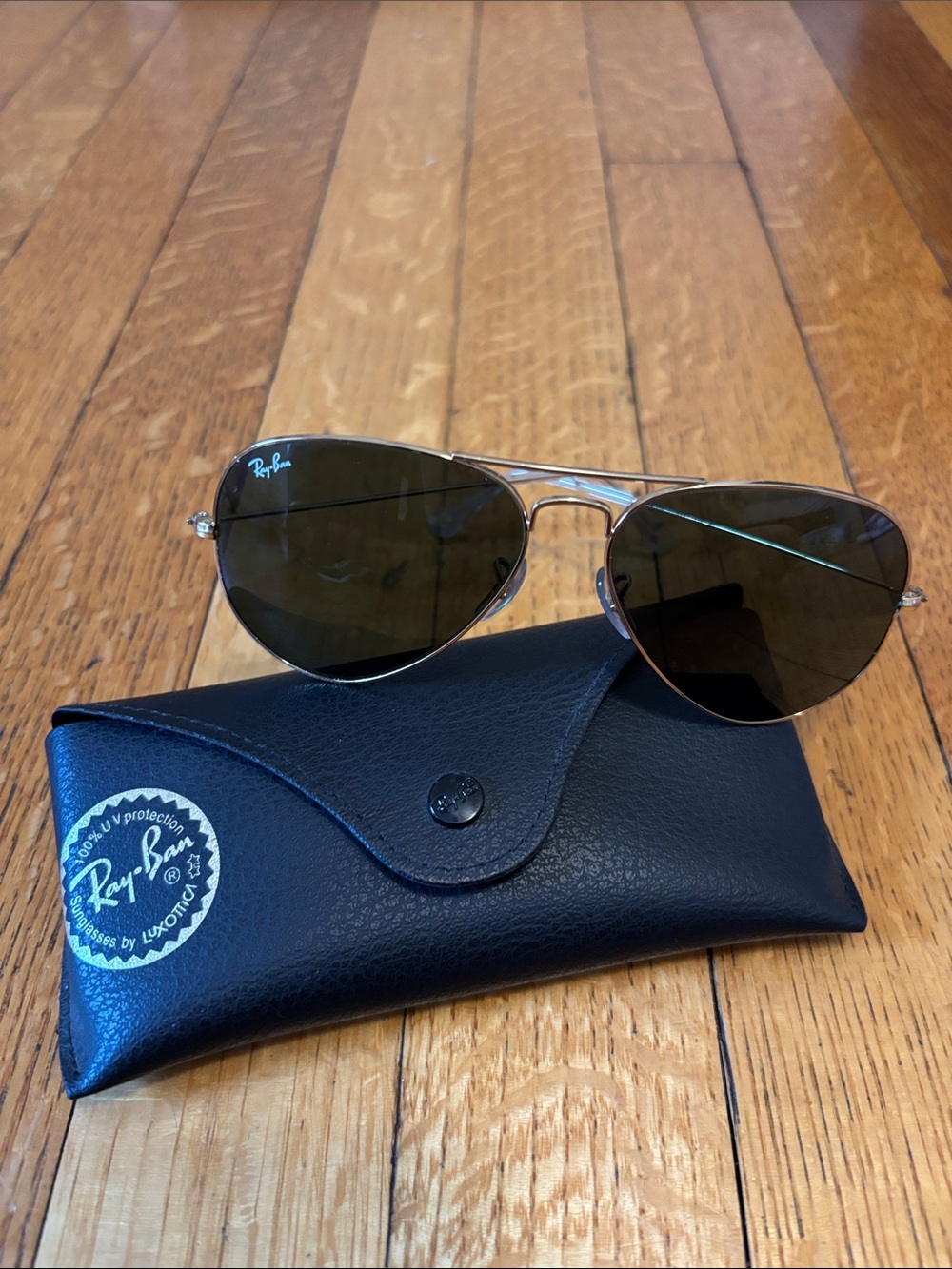 Ray-Ban Aviator Sunglasses - Gold Frame, Dark Lenses